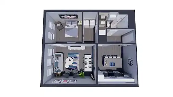 Floor plan Bldng 1- Interior 765 SF
