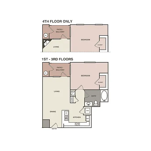 Floor plan 1 Bedrm 1 Bath 696 Renovated