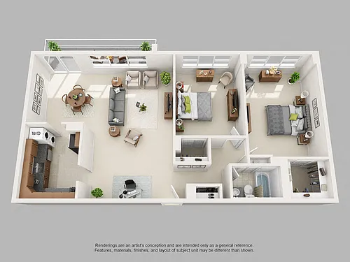 Floor plan Two Bedroom/One Bath
