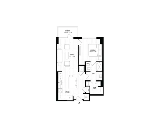 Floor plan 1 Bed/1 Bath-A4