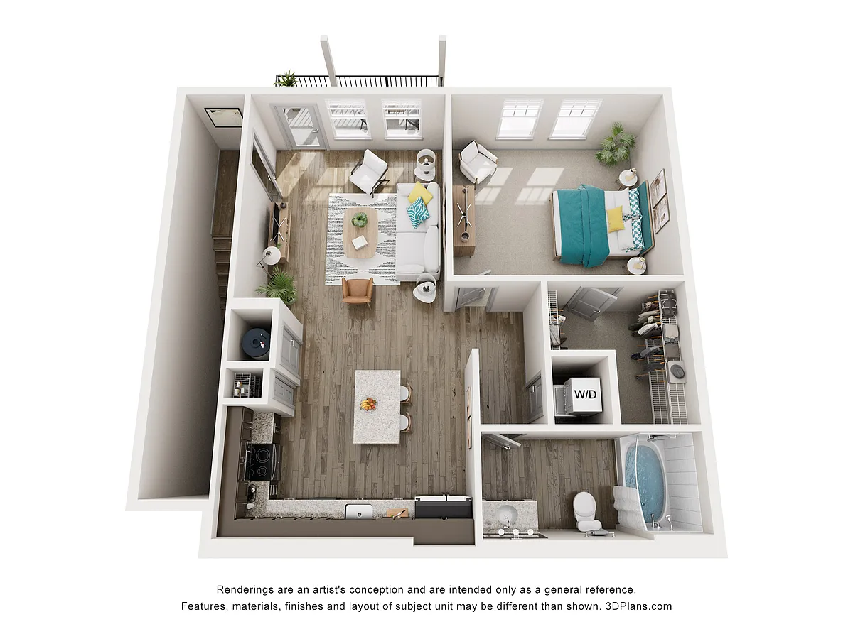 Floor plan A5 - One Bedroom, One Bathroom