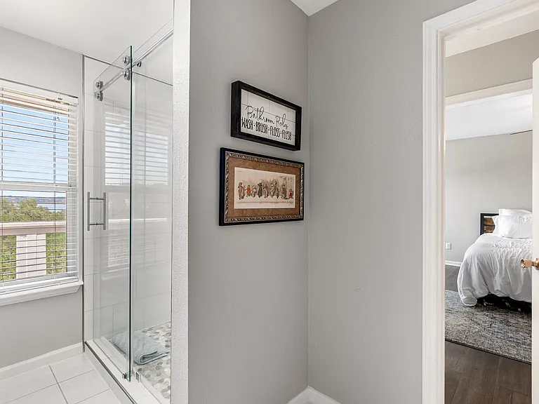 Jack and Jill bathroom with shower