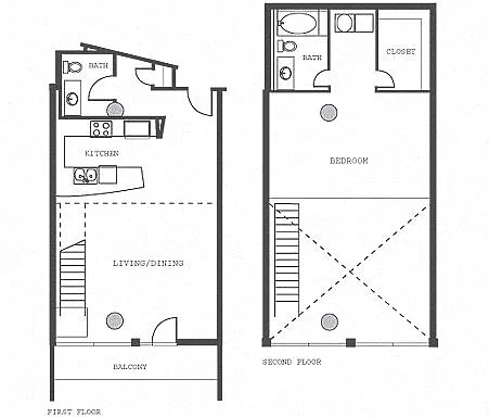 Floor plan 1 Bed 1.5 Bath Penthouse