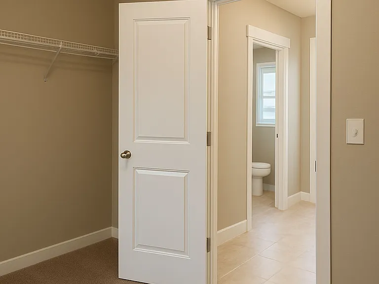 Spacious walk-in master closet