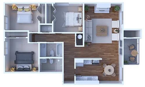 Floor plan 3 Bed 2 Bath | Classic