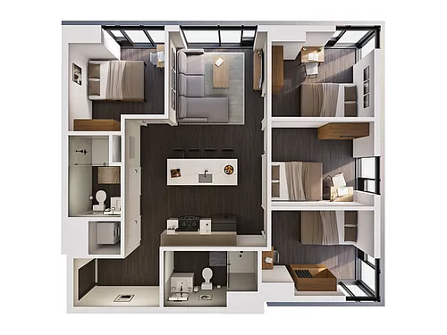 Floor plan 4 Bedroom C