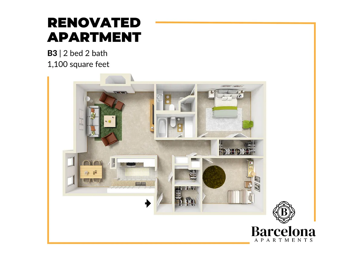 Floor plan B3 Renovated