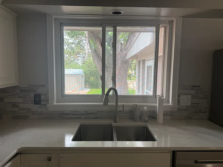 Kitchen backyard view