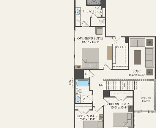 Second Floor 3 br 2.5 ba