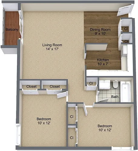 Floor plan Two Bedroom