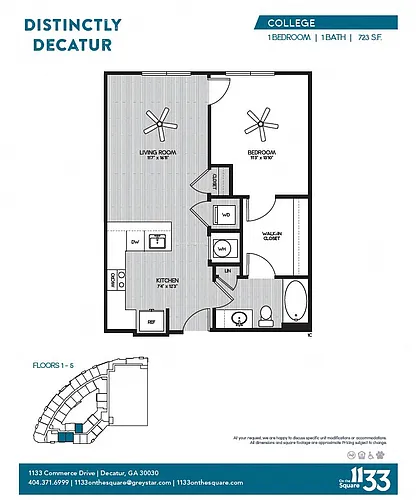Floor plan 1C College