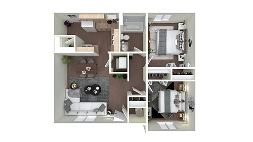Floor plan 2 Bedroom 1 Bathroom