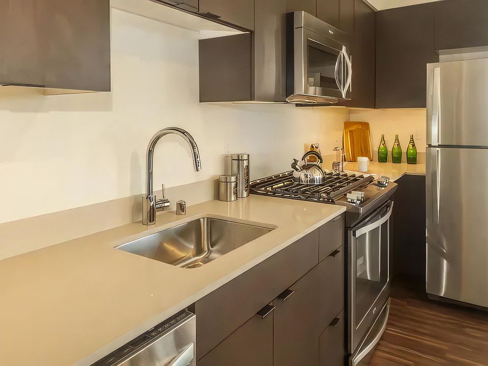 Cesarstone Countertops and Stainless Appliances