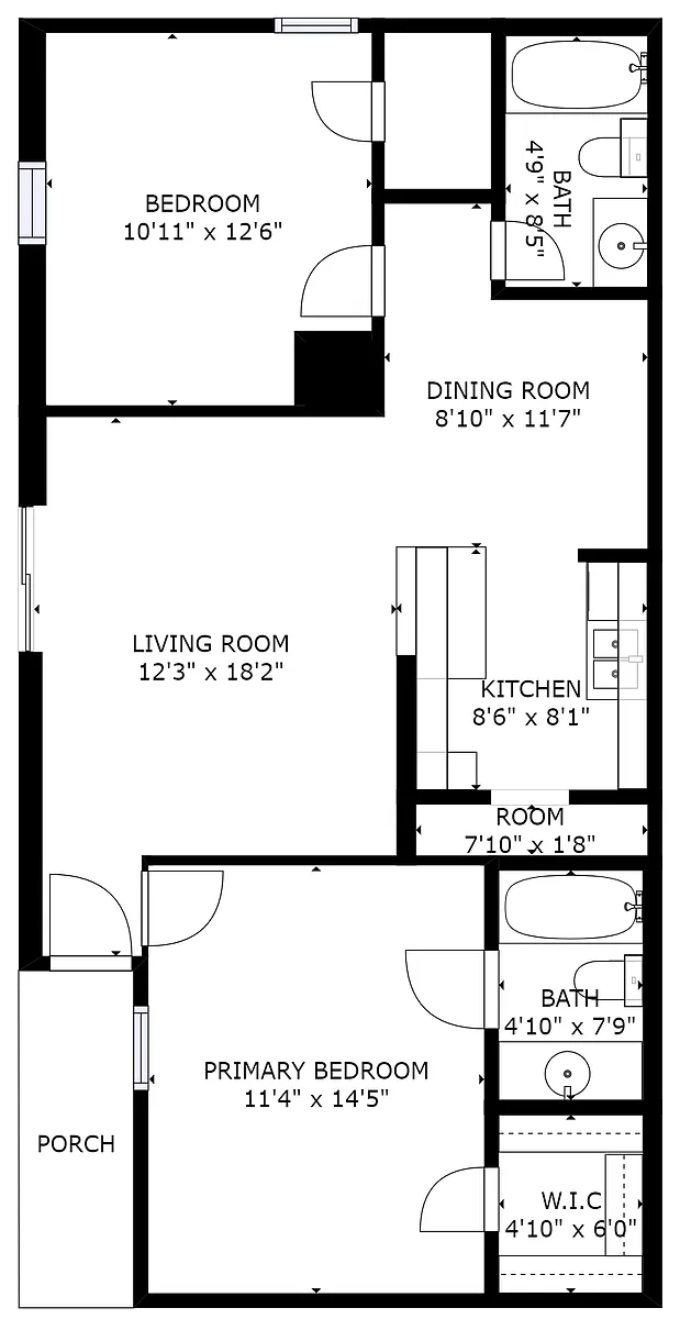 Floor plan 2 bedroom 2 bath
