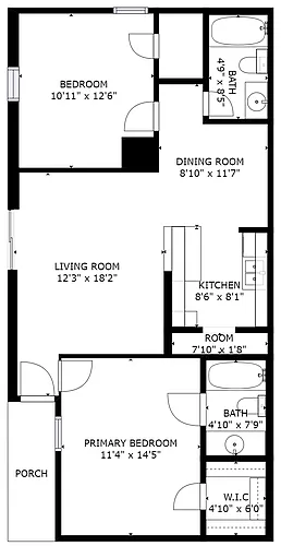 Floor plan 2 bedroom 2 bath