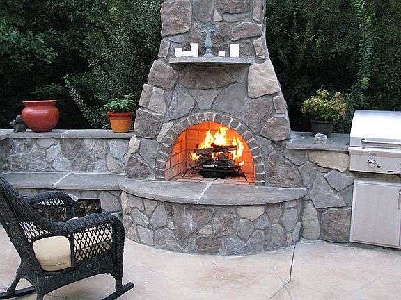 Patio Fireplace and BBQ