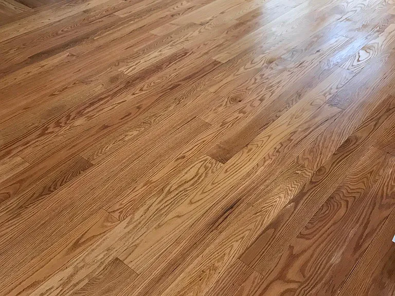 Hardwood oak flooring throughout - this shows dining room ar