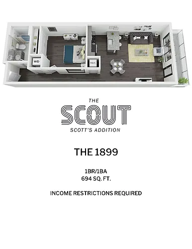Floor plan *The 1899 - Income Restricted*