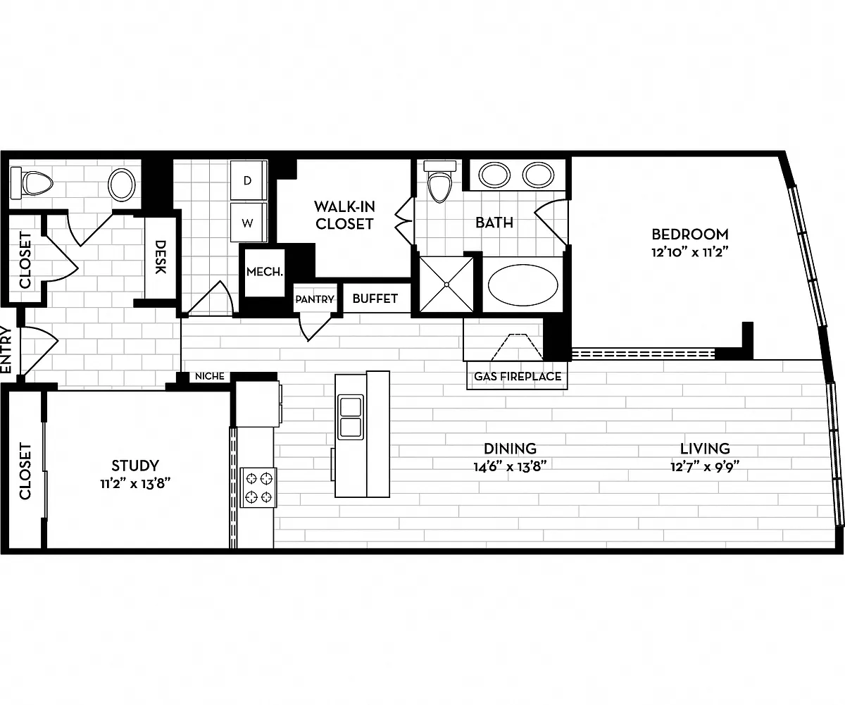 Floor plan Lombard, Madison, Mulholland, and Park