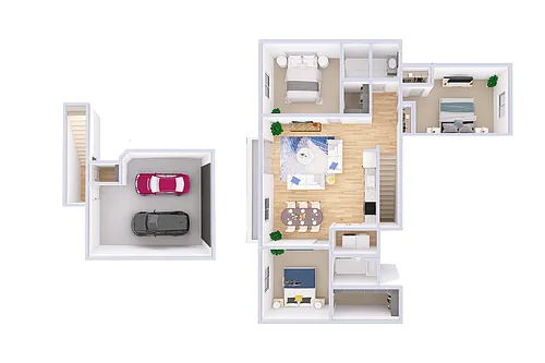 Floor plan 3 Bed, 2 Bath