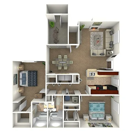 Floor plan The Summit - 2 Bedroom 2 Bath