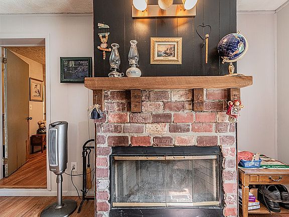 fireplace in den