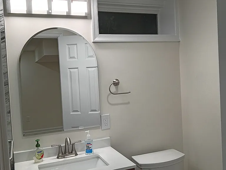 Bathroom sink and toilet