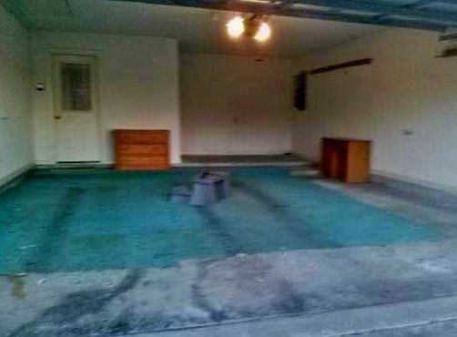 garage with extra work space