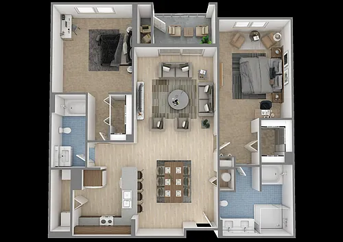 Floor plan 2 Bedroom - 2 Bathroom