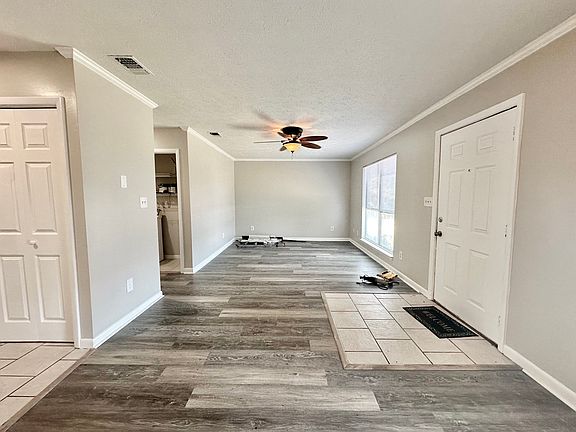 Newly installed vinyl plank flooring