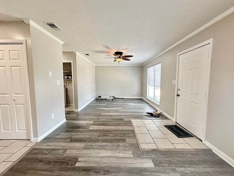 Newly installed vinyl plank flooring