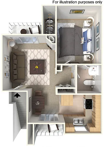 Floor plan 1X1 UPSTAIRS