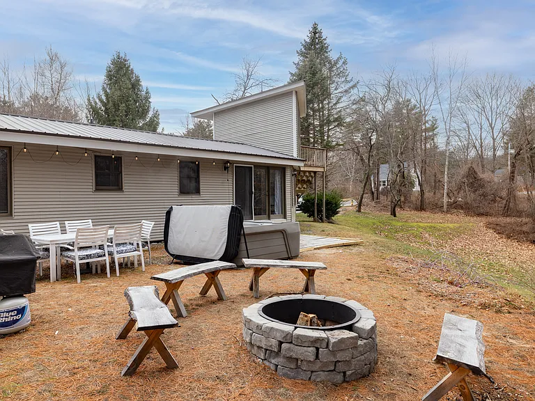 Backyard. Does not include hot tub.
