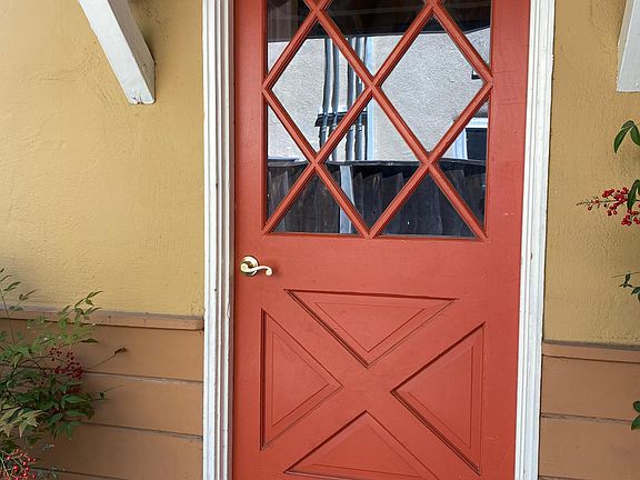 Building main entry door provides security for deliveries.