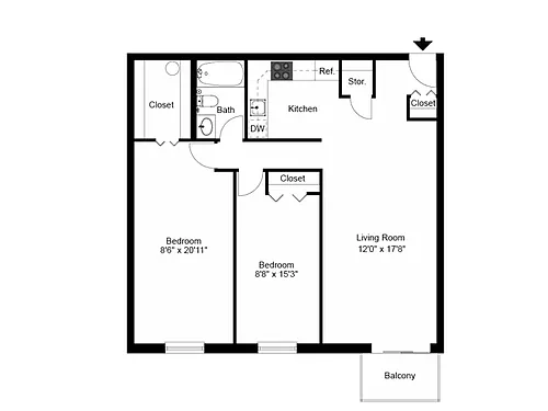 Floor plan Two Bedroom