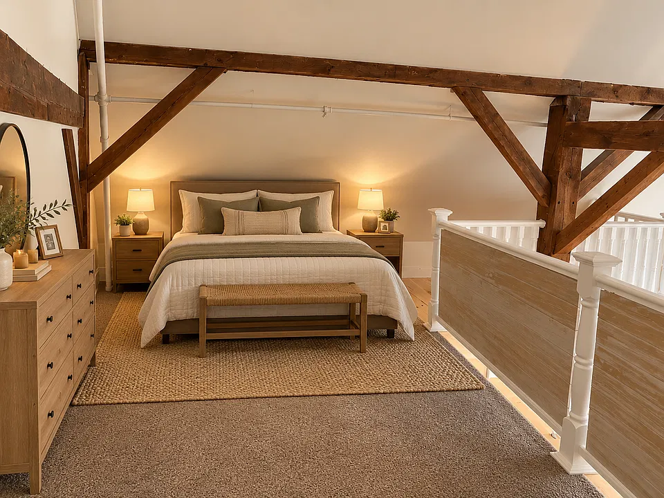 AI generated photo (loft area could be used as a bedroom, office space etc.)