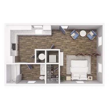 Floor plan 0 x 1 - S2 375 SQ FT