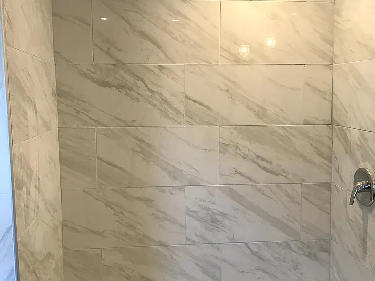 brand new floor to ceiling marble tile