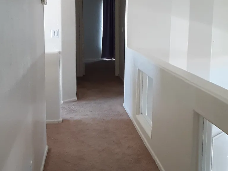 walkway hall upstairs:
the view is from east side of the House( master Bedroom and the loft )to west side : ( 2 Bedrooms , full BTH on left , the laundry on right , the steps on left )