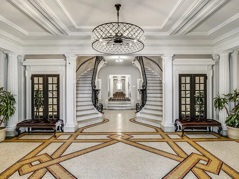 Lobby area with grand staircase