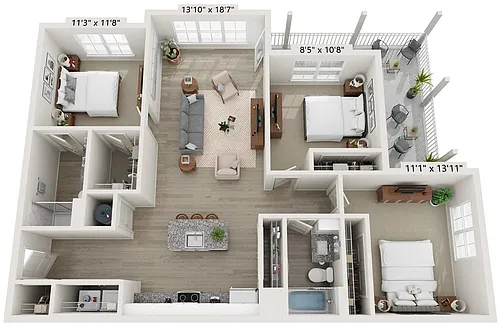 Floor plan Three Bedroom