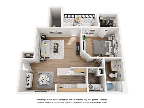 Floor plan One Bedroom, One Bathroom