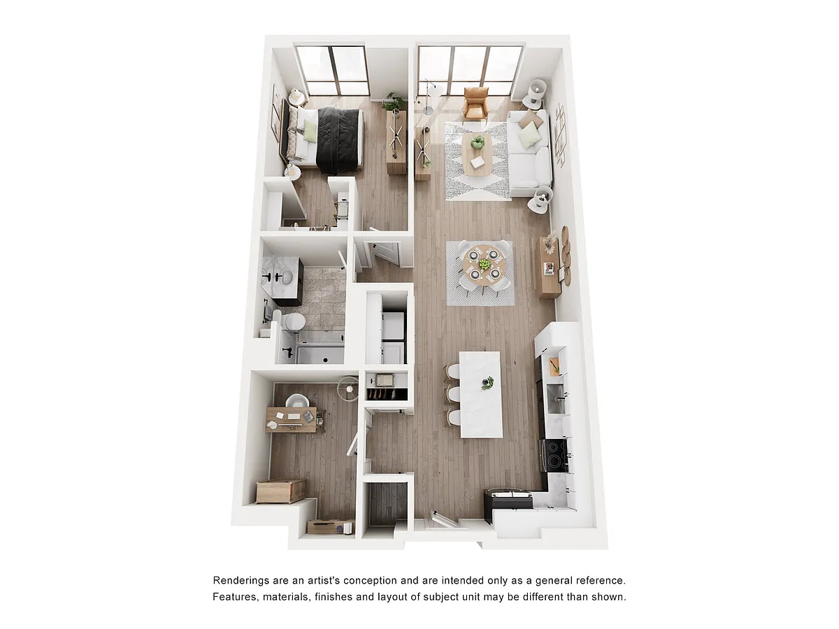 Floor plan A5 One Bedroom w/ Den One Bathroom