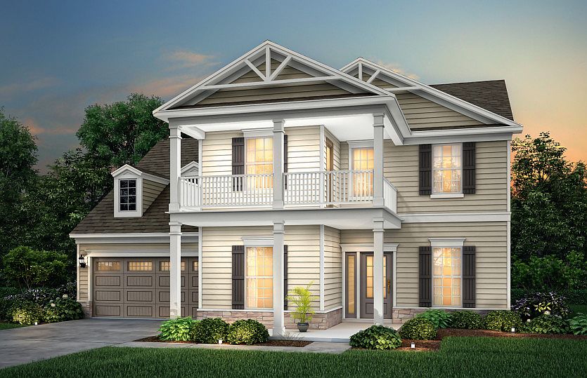 Riverview Exterior 4 features siding, stone accents and double front porch