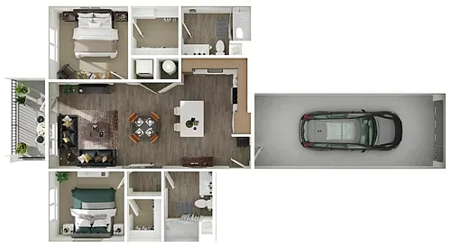 Floor plan B1 + Garage