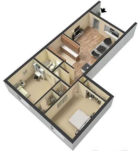 Floor plan 2BD/1BTH
