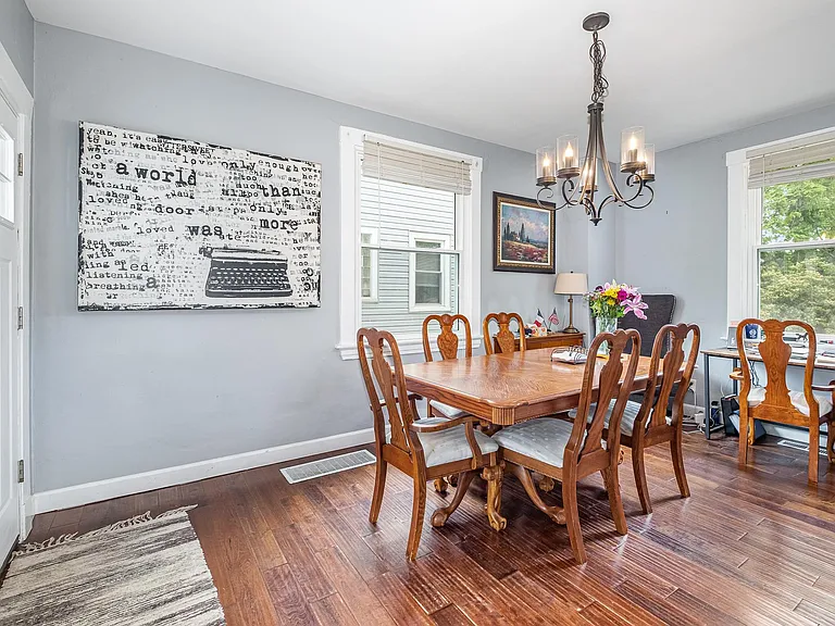 Dining room with hardwood floors