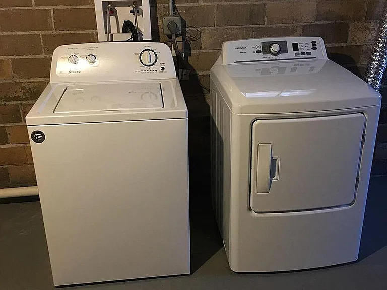 Brand new in-house washer and dryer in the basement