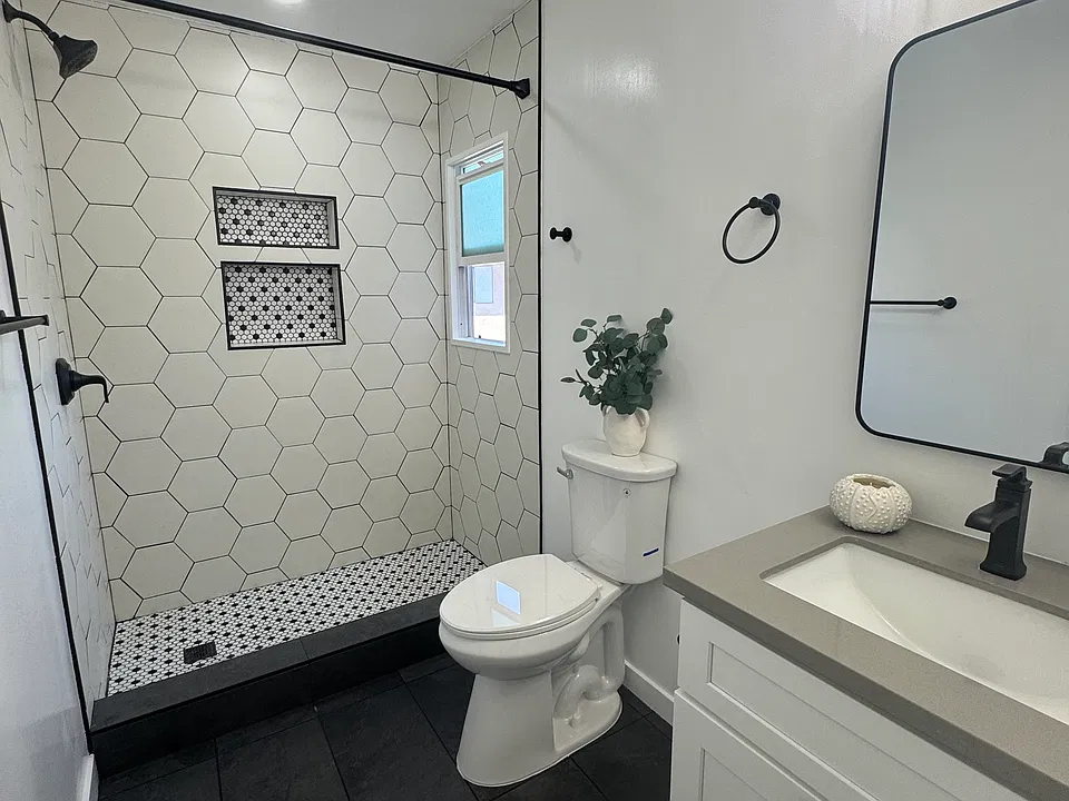 Renovated spa-inspired
 bathroom