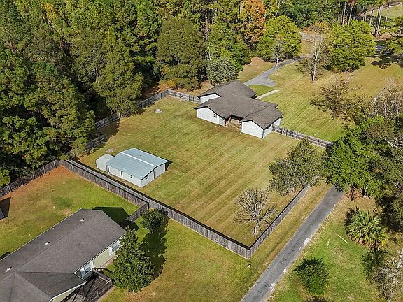Aerial shot of the yard